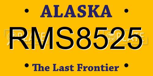RMS8525 Alaska License Plate