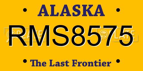 RMS8575 Alaska License Plate