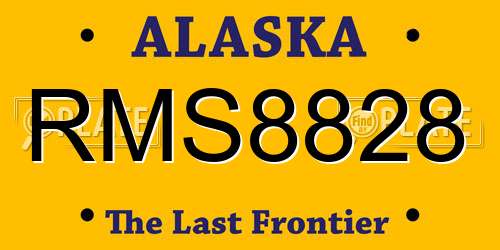 RMS8828 Alaska License Plate