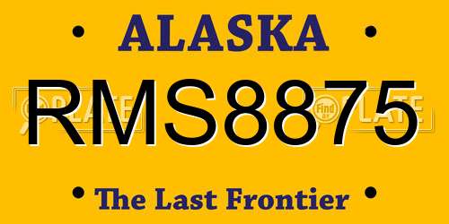 RMS8875 Alaska License Plate