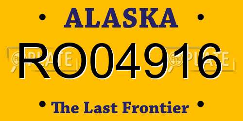 RO04916 Alaska License Plate