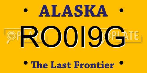 RO0I9G Alaska License Plate