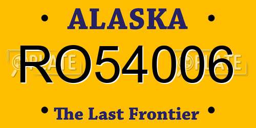 RO54006 Alaska License Plate