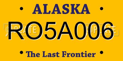 RO5A006 Alaska License Plate