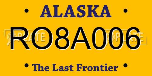 RO8A006 Alaska License Plate