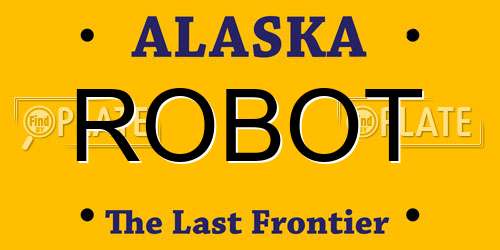 ROBOT Alaska License Plate