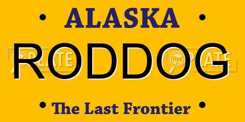 RODDOG Alaska License Plate