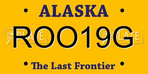 ROO19G Alaska License Plate