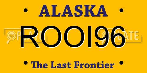 ROOI96 Alaska License Plate