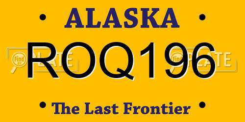 ROQ196 Alaska License Plate