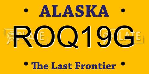 ROQ19G Alaska License Plate