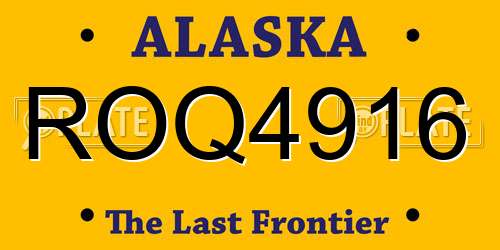 ROQ4916 Alaska License Plate