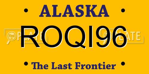 ROQI96 Alaska License Plate