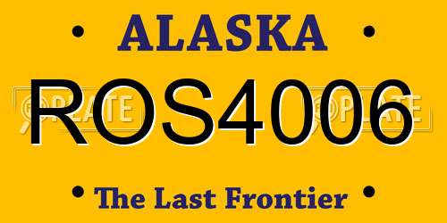ROS4006 Alaska License Plate