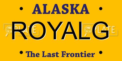 ROYALG Alaska License Plate