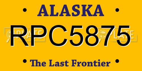 RPC5875 Alaska License Plate