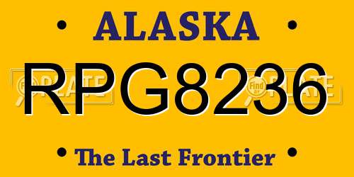 RPG8236 Alaska License Plate