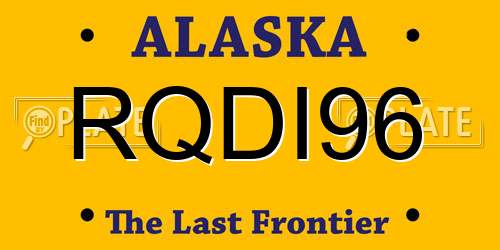 RQDI96 Alaska License Plate