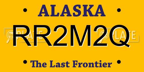 RR2M2Q Alaska License Plate