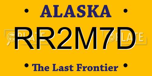 RR2M7D Alaska License Plate
