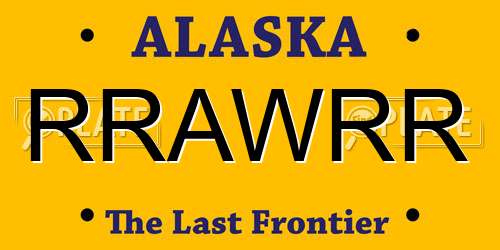 RRAWRR Alaska License Plate