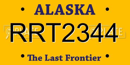 RRT2344 Alaska License Plate