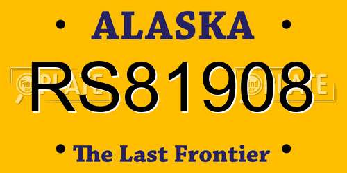 RS81908 Alaska License Plate