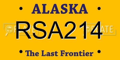 RSA214 Alaska License Plate
