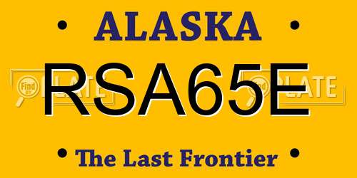 RSA65E Alaska License Plate