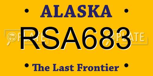 RSA683 Alaska License Plate