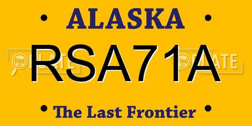 RSA71A Alaska License Plate