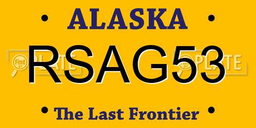 RSAG53 Alaska License Plate