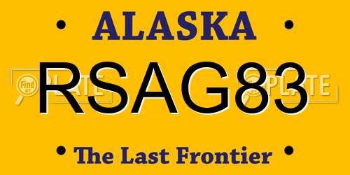 RSAG83 Alaska License Plate