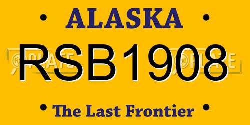 RSB1908 Alaska License Plate