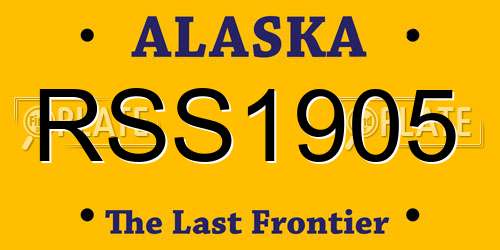 RSS1905 Alaska License Plate