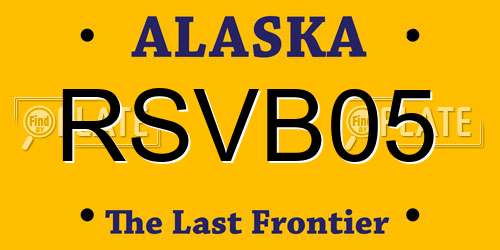 RSVB05 Alaska License Plate