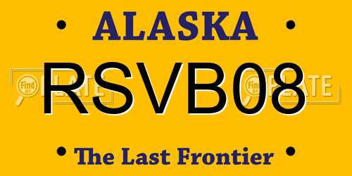 RSVB08 Alaska License Plate