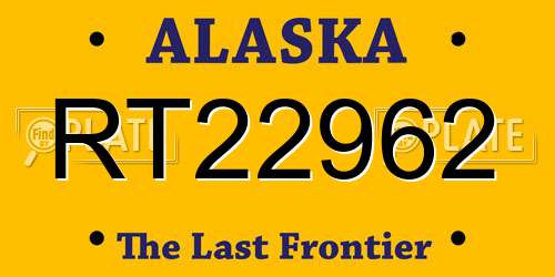 RT22962 Alaska License Plate