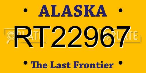 RT22967 Alaska License Plate