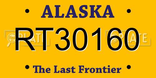 RT30160 Alaska License Plate
