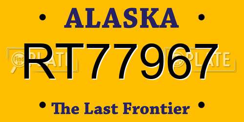 RT77967 Alaska License Plate