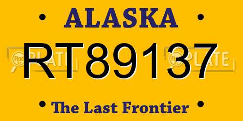 RT89137 Alaska License Plate