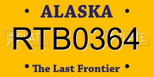 RTB0364 Alaska License Plate