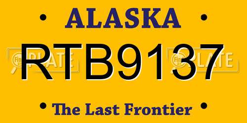 RTB9137 Alaska License Plate