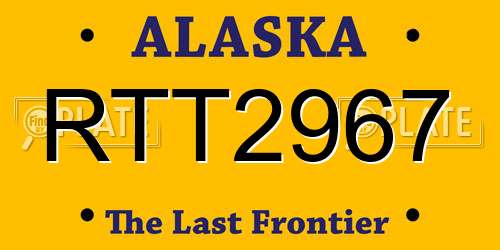 RTT2967 Alaska License Plate