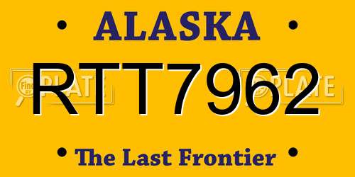RTT7962 Alaska License Plate