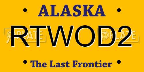 RTWOD2 Alaska License Plate