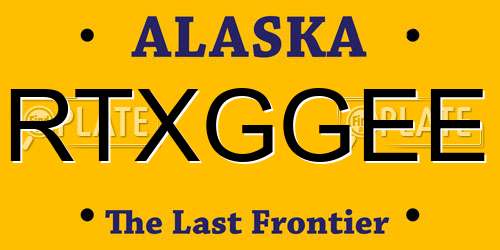 RTXGGEE Alaska License Plate