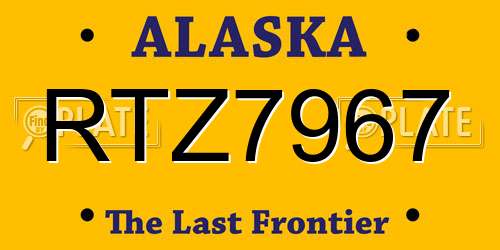 RTZ7967 Alaska License Plate