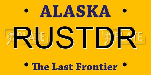 RUSTDR Alaska License Plate
